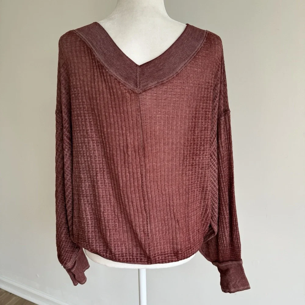 Free People We The Free South Side Thermal Top in Cinnamon Size XS